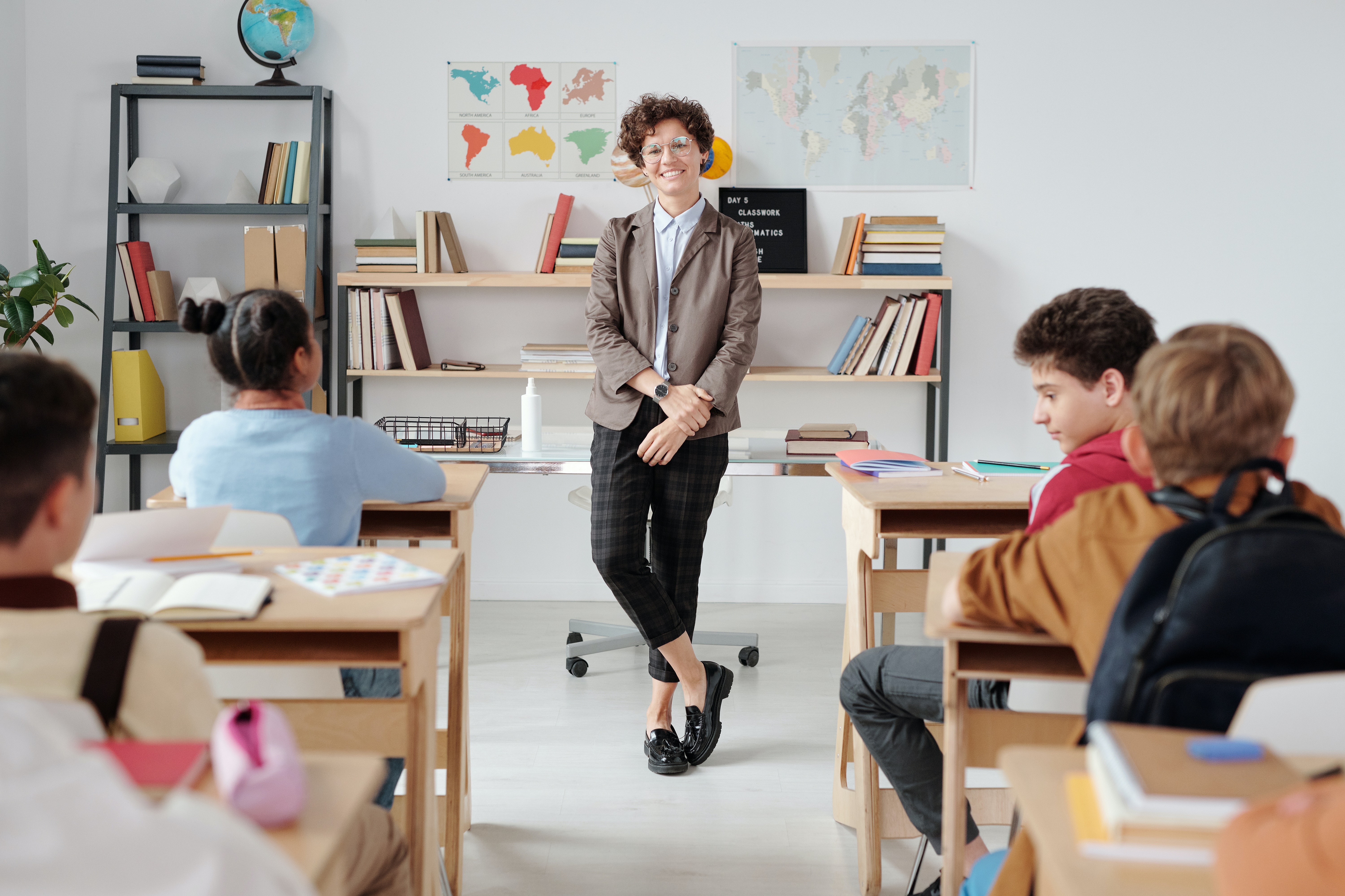 Teacher in front of class