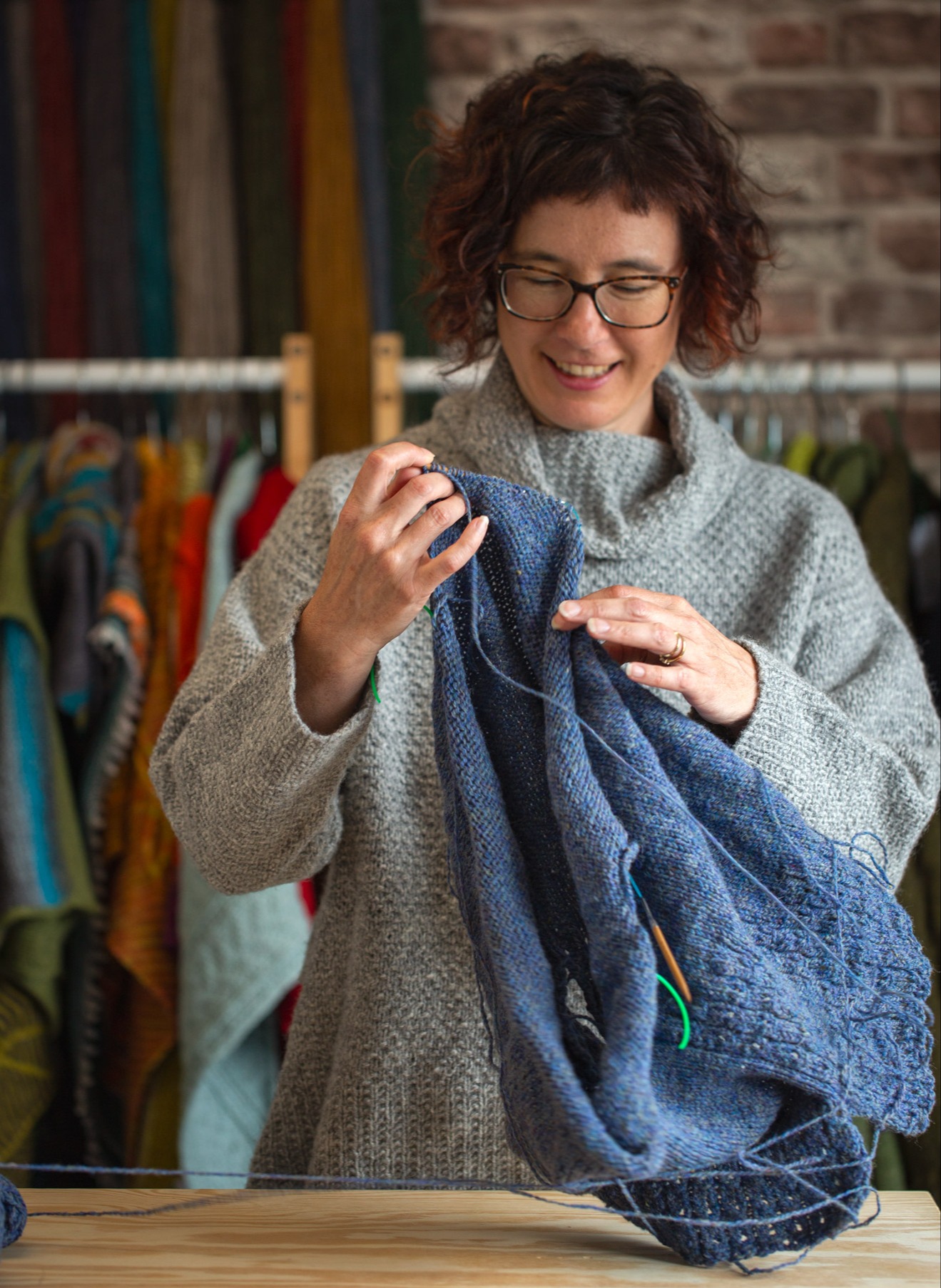 Carol Feller knitting.