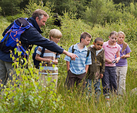 teacher working in nature