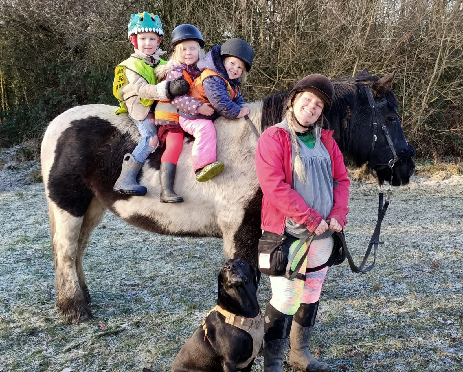 KIDS RIDING FAITH ON A HACK