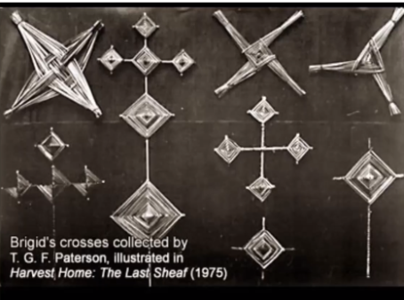 A picture of various different types of Brigid's cross