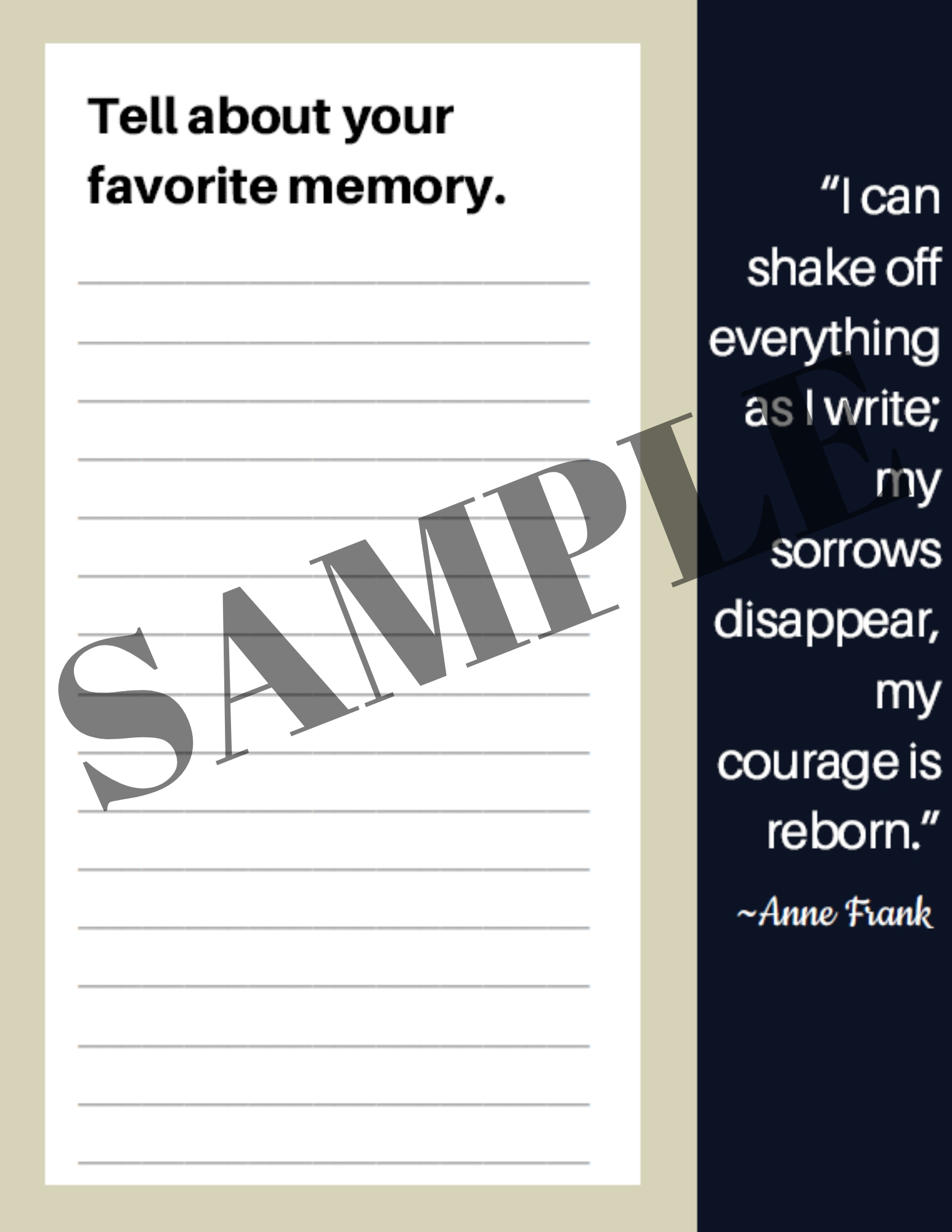 Sample Writing Prompt Page