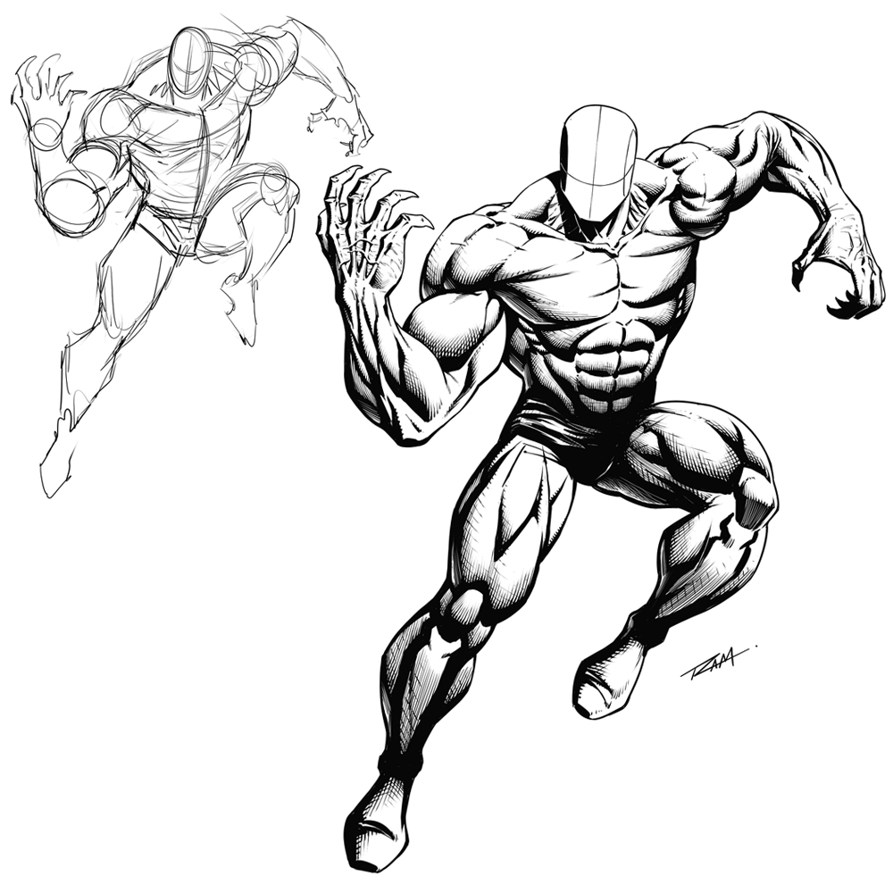 Drawing a Comic Book Character - Pose to Rendering, Robert Marzullo