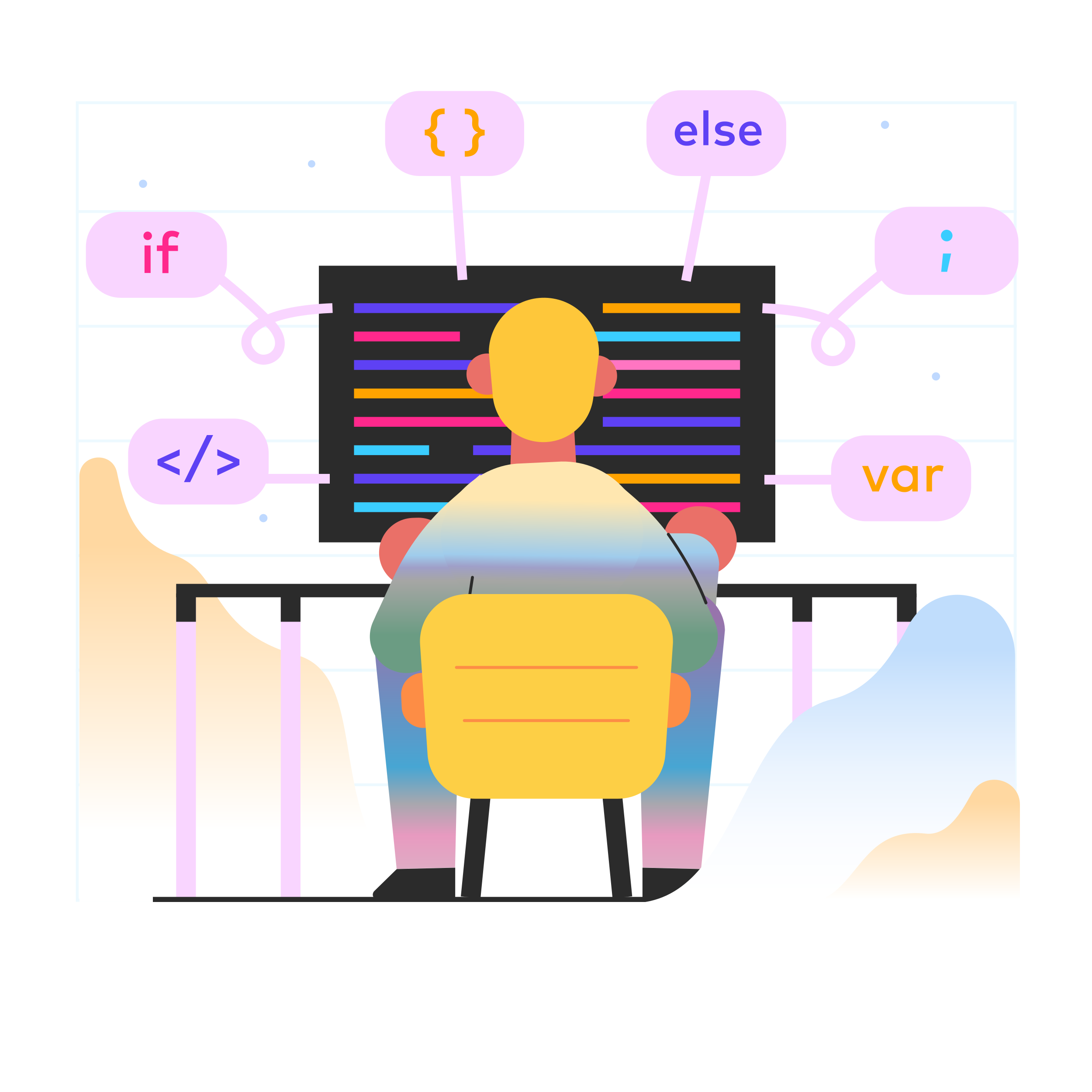 person learning to code