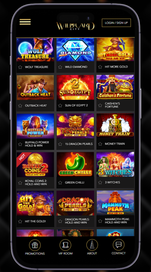 Wild Card City Casino Games Selections