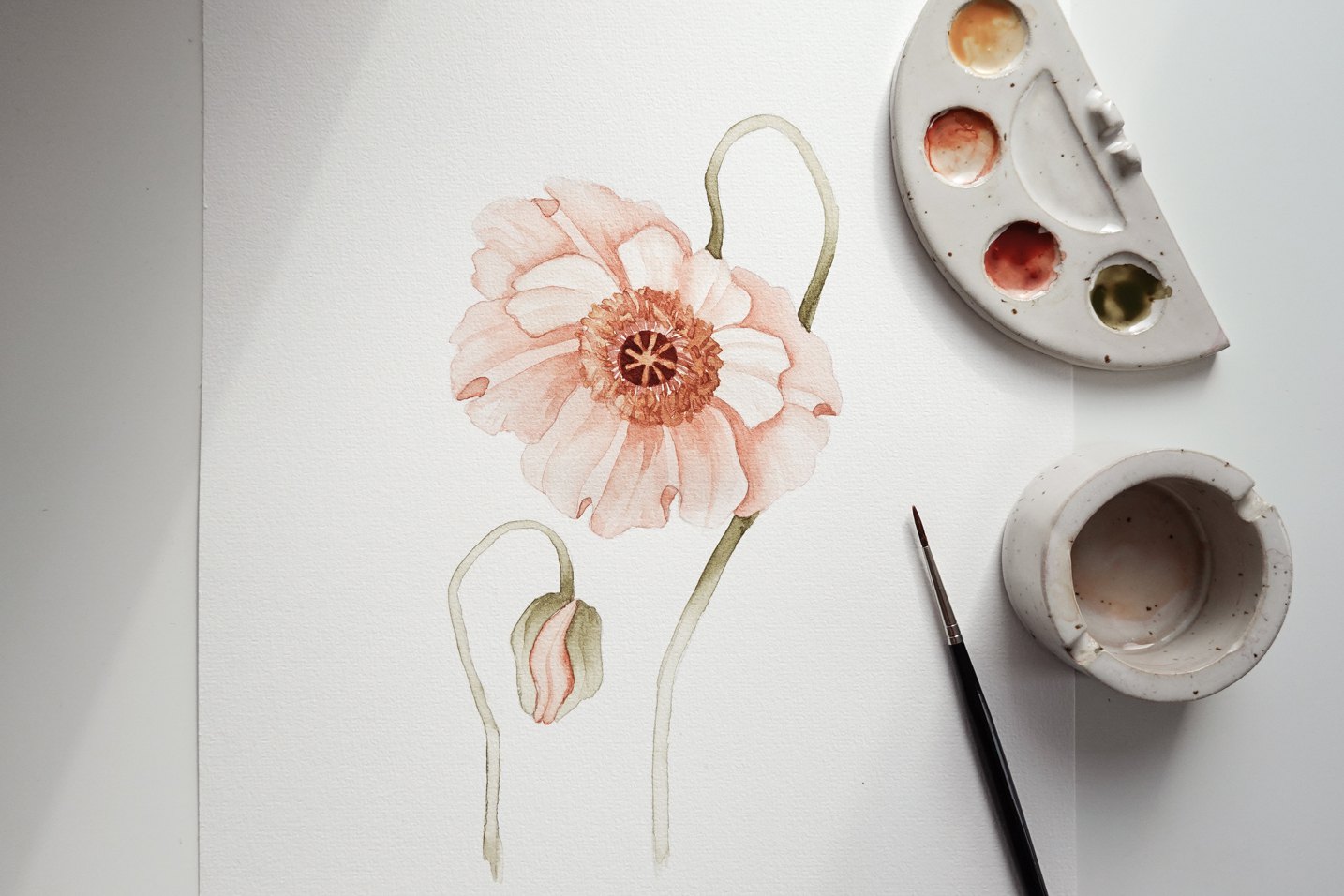 Icelandic Poppies online watercolor art classes