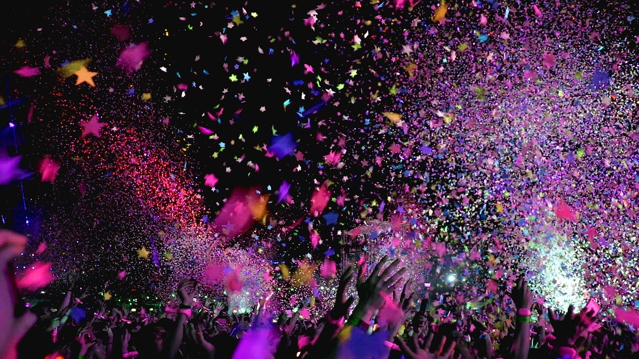 party background with confetti