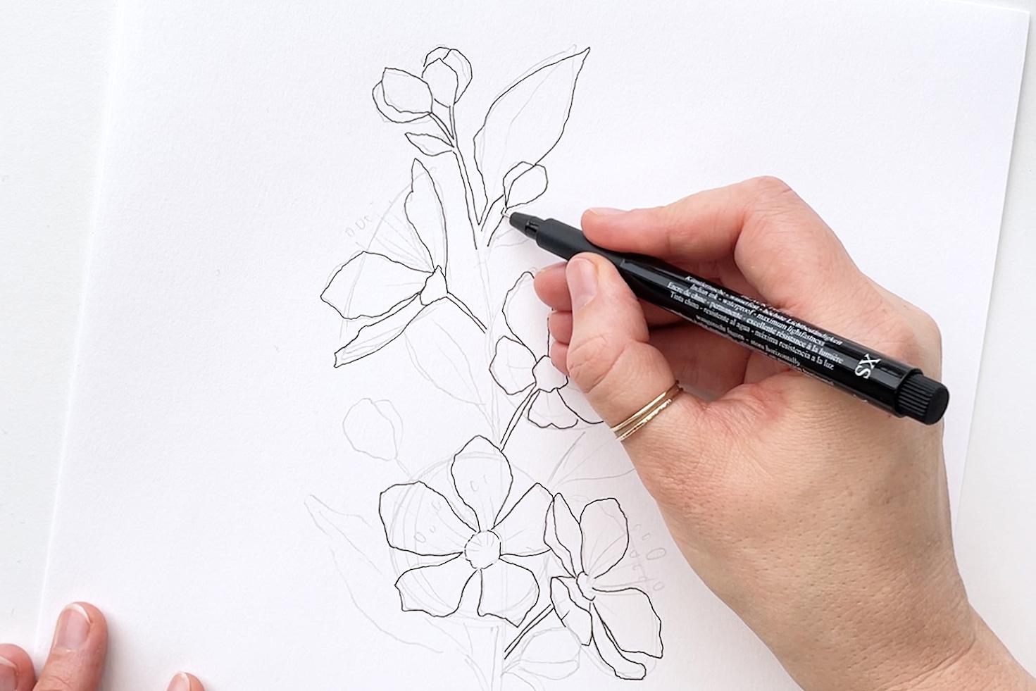 how to draw flowers - Bloom Creatives art classes 