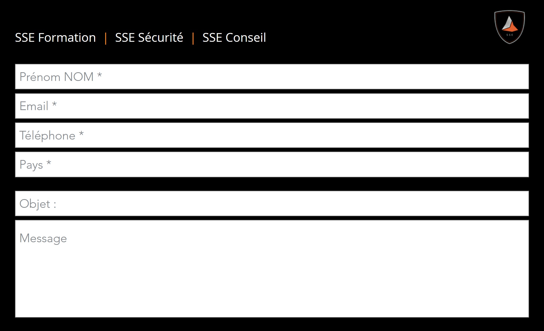 Formulaire Contact SSE