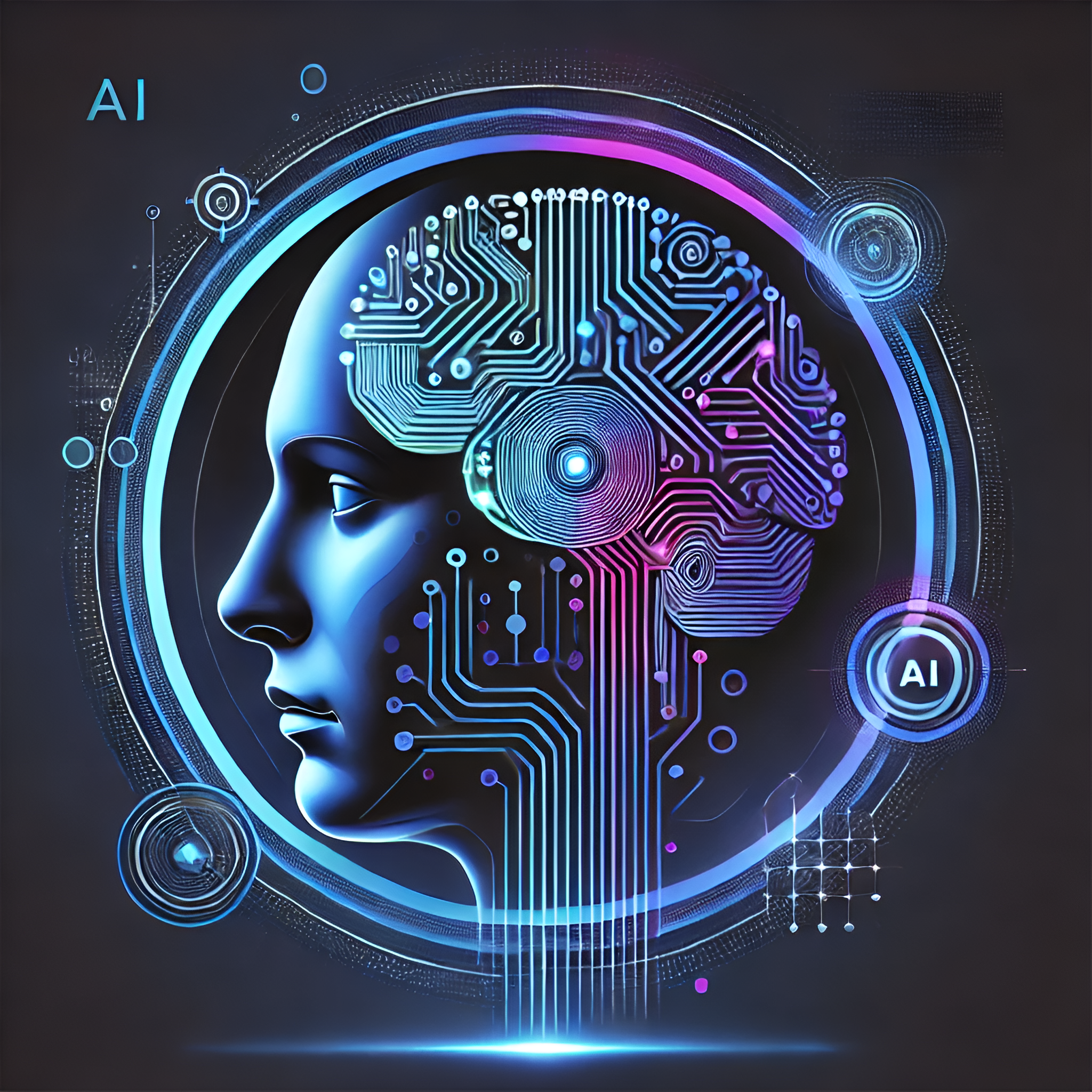 Scales of justice, legal books, and technology symbols representing AI and business coaching.