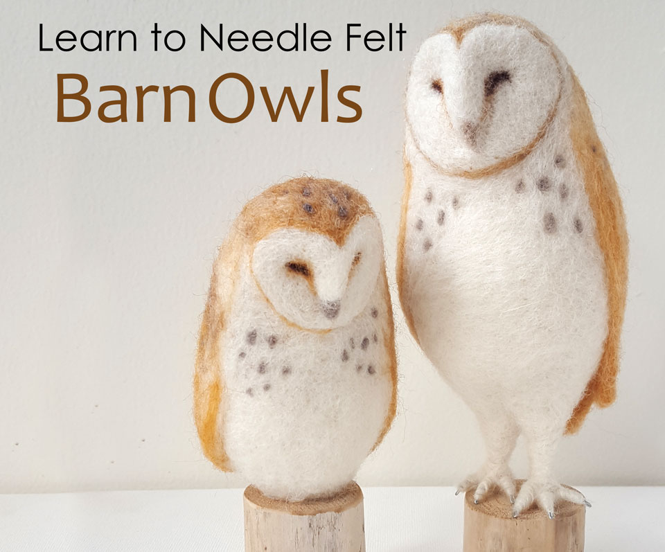 Needle Felt Barn Owls online with nan.c designs