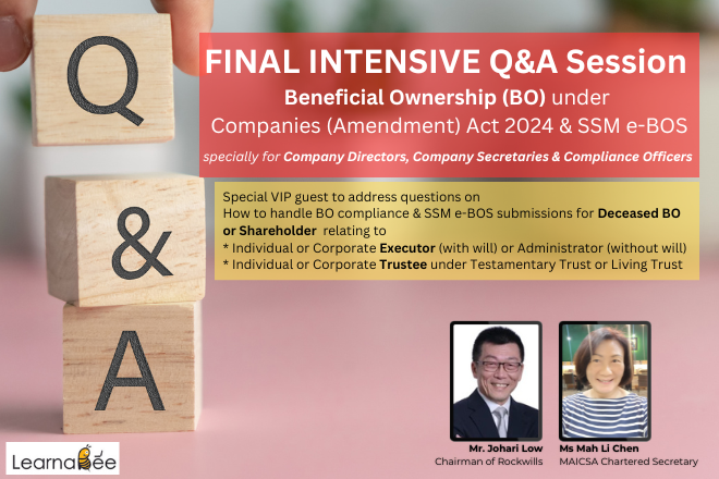 FINAL Intensive QA Session - Beneficial Ownership (BO) under Companies (Amendment) Act 2024  SSM e-BOS