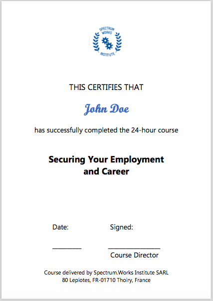Signed certificate