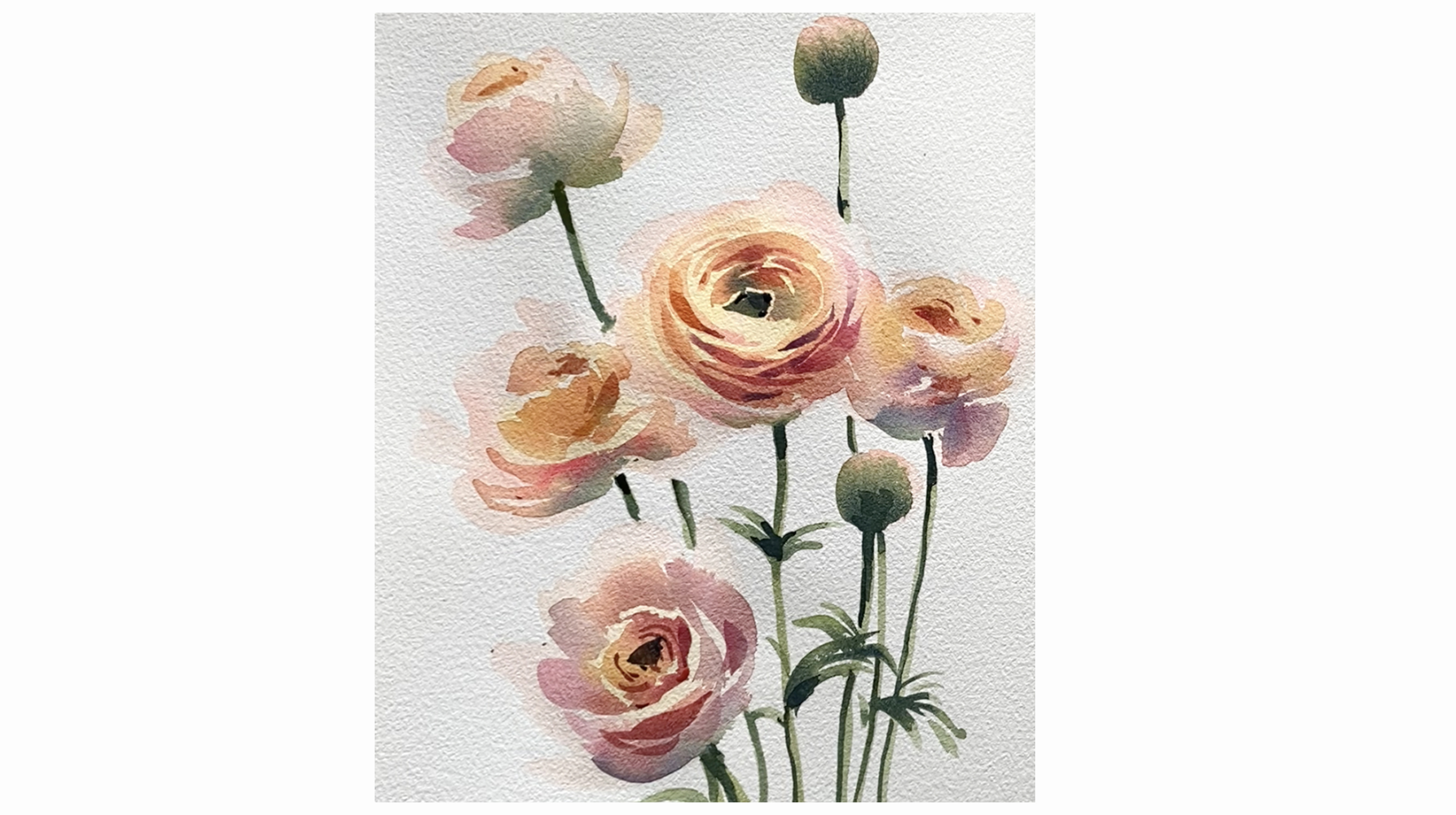 Watercolor flowers painting class