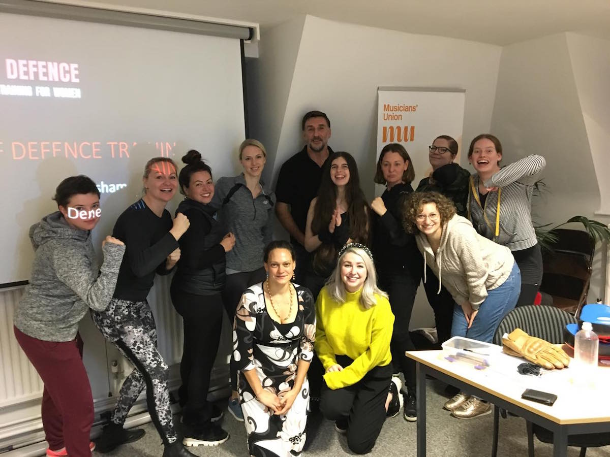 Women at self defence training