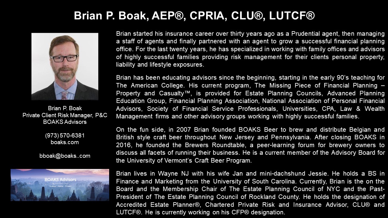 Brian P. Boak, AEP®, CPRIA®, CLU®, LUTCF®