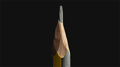 Close up of a pencil.