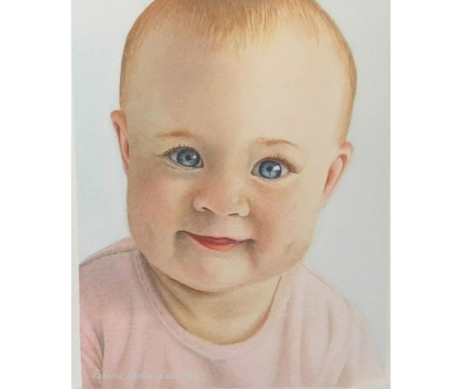 watercolor child smiling by Rebecca Rhodes
