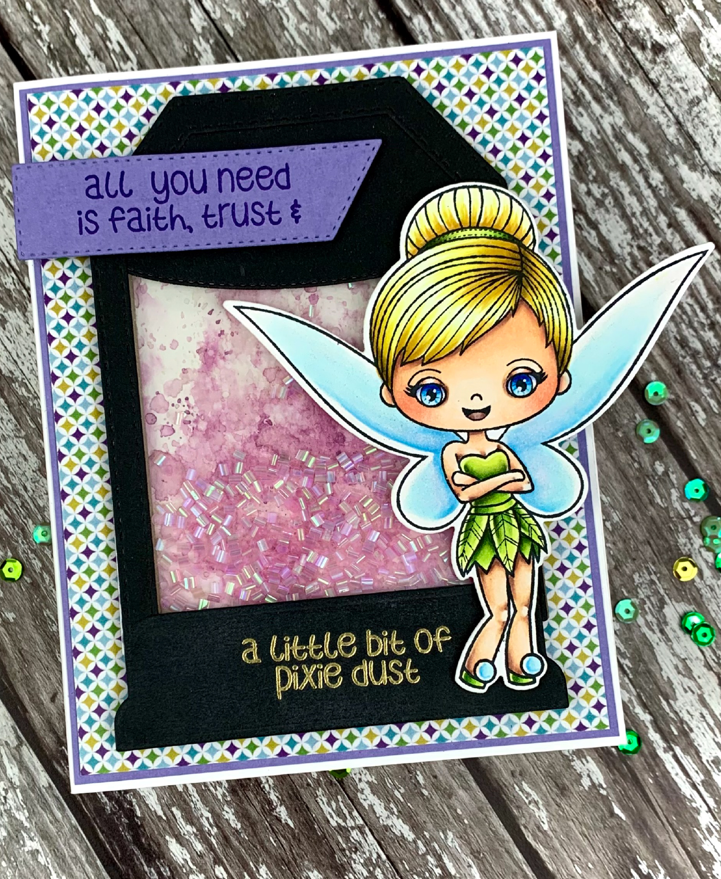 tinkerbelle shaker card