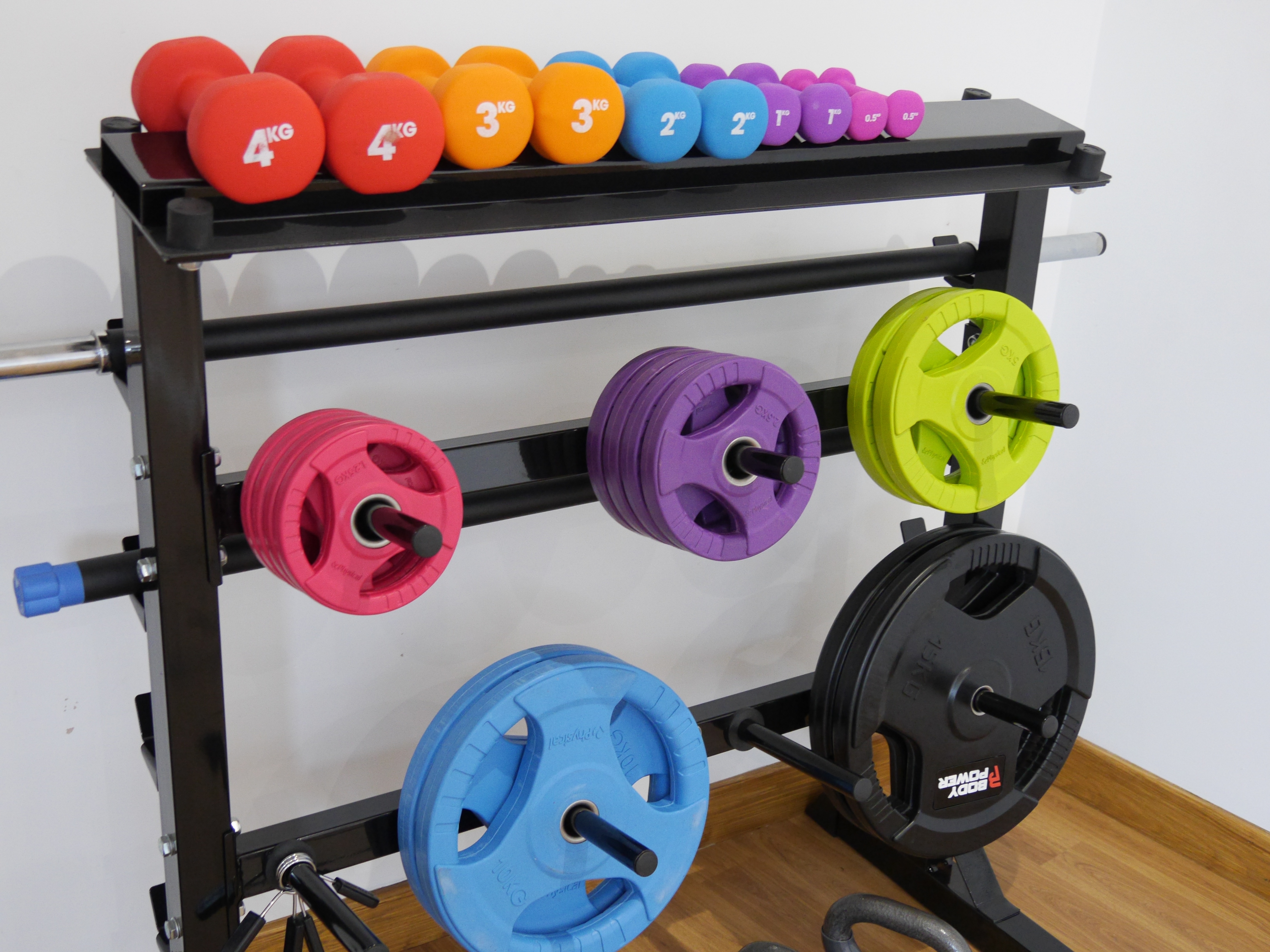 Weights on a frame 