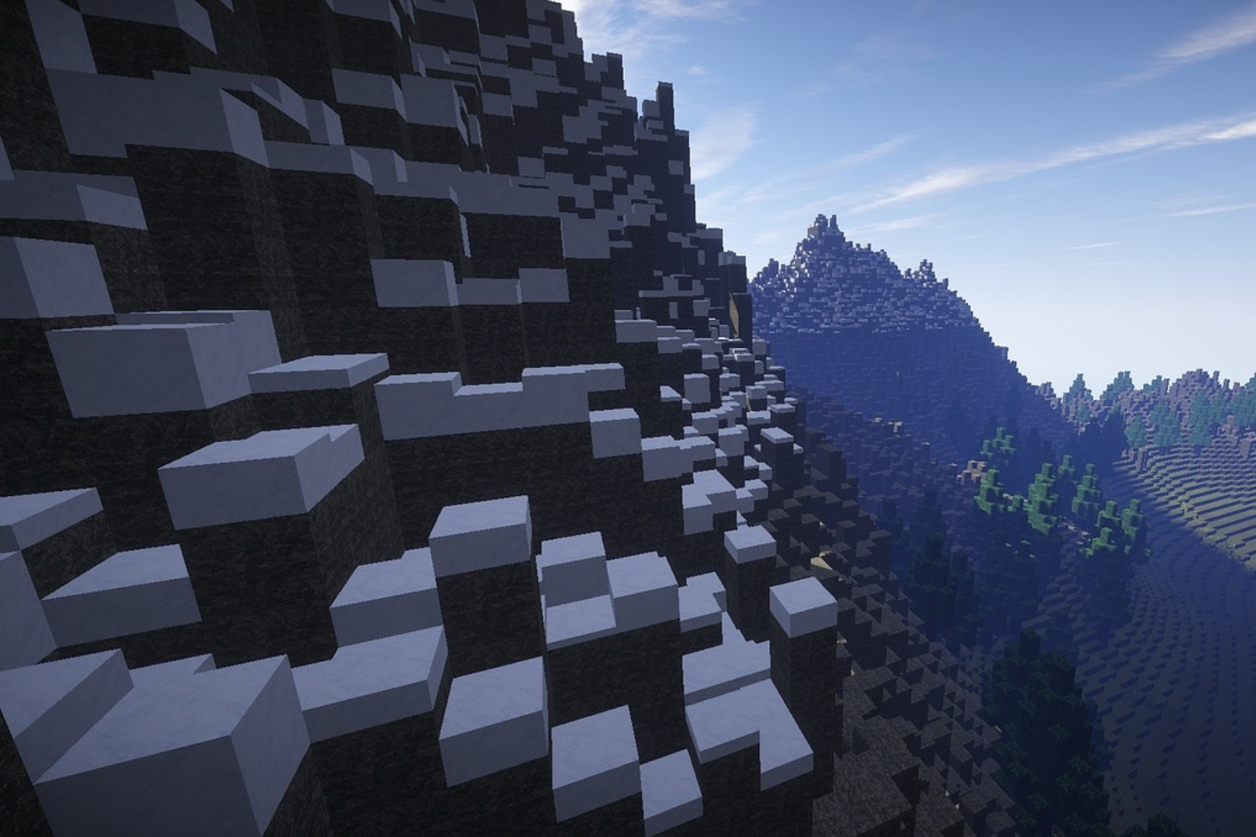 A mountain in Minecraft