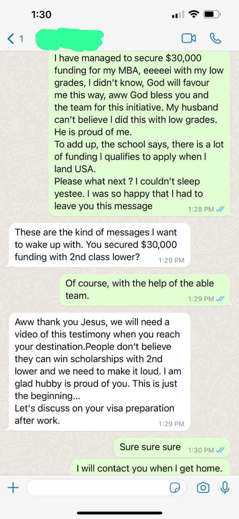 beabless scholarship testimonies