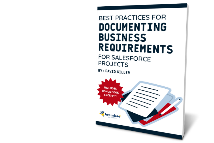 Cover of the Salesforce eBook Guide showcasing title Best Practices for Documenting Business Requirements for Salesforce Projects