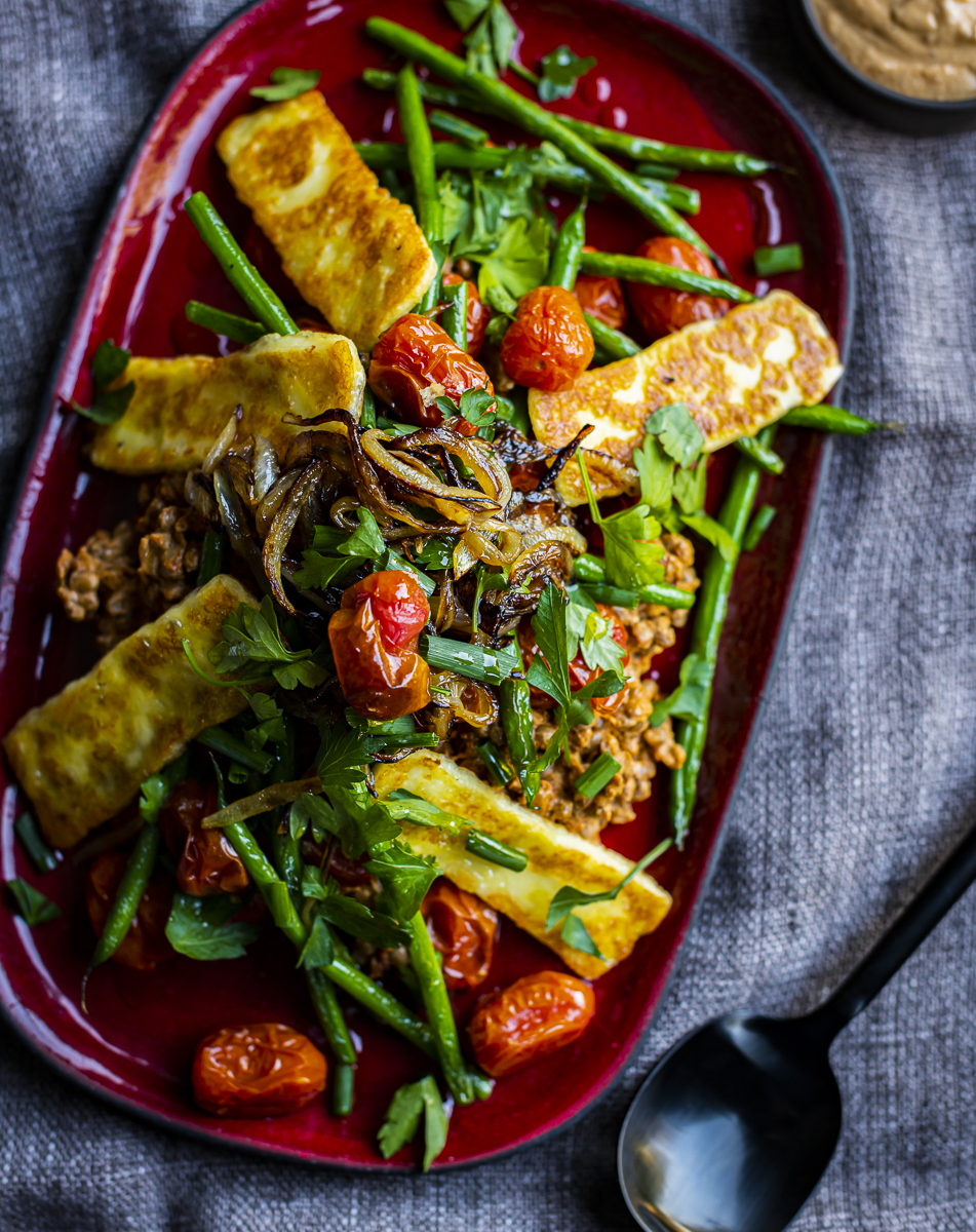 Warm lentil salad