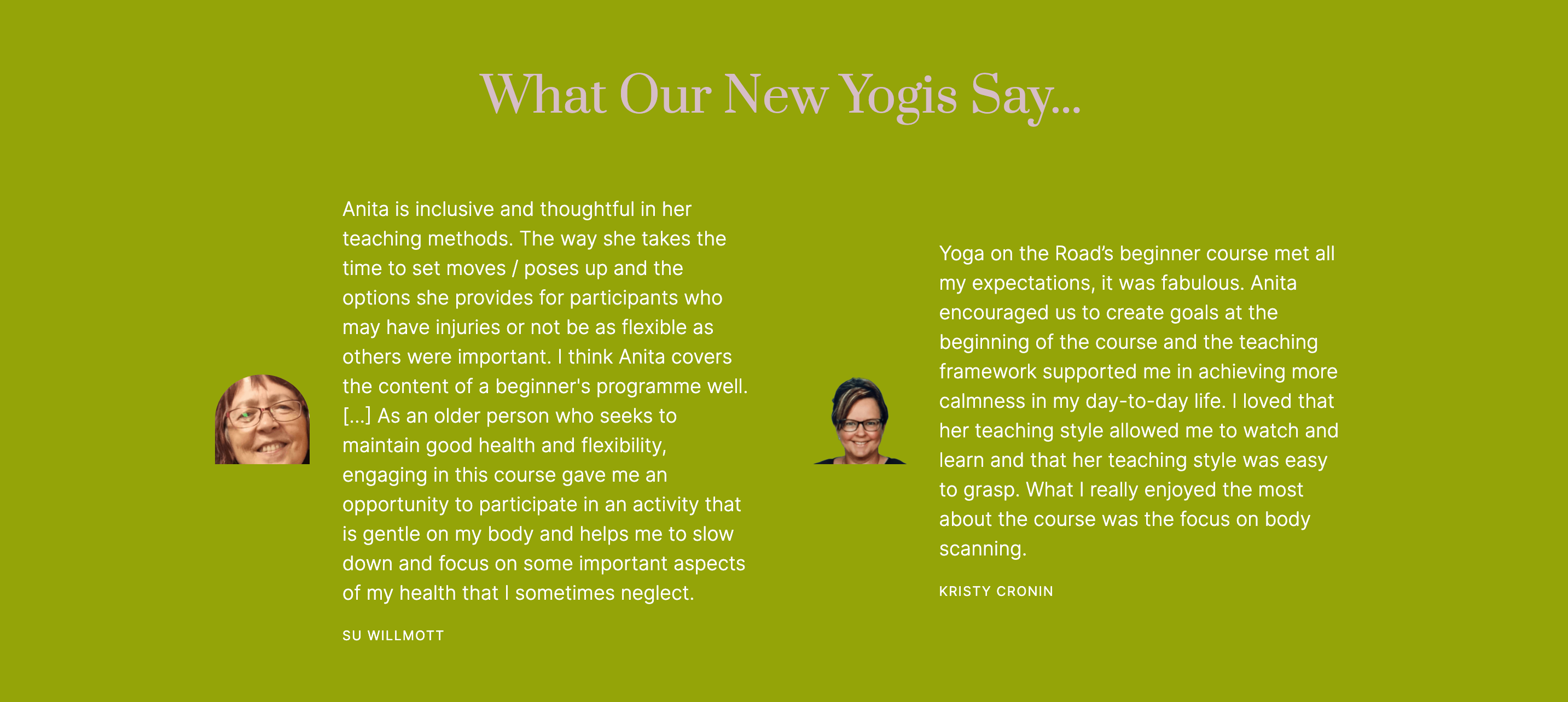 Beginner Yogis Testimonials