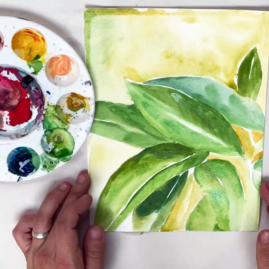 watercolor foliage painting