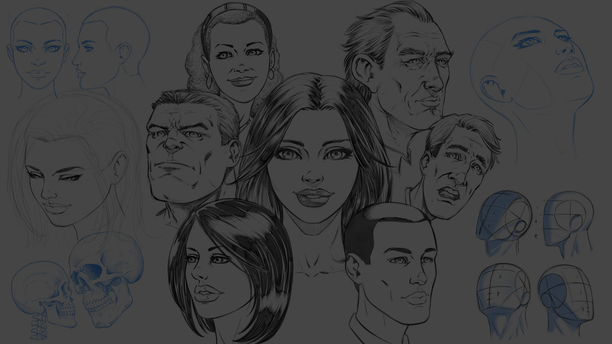 Drawing Comic Style Faces Using Traditional Art Supplies, Robert Marzullo