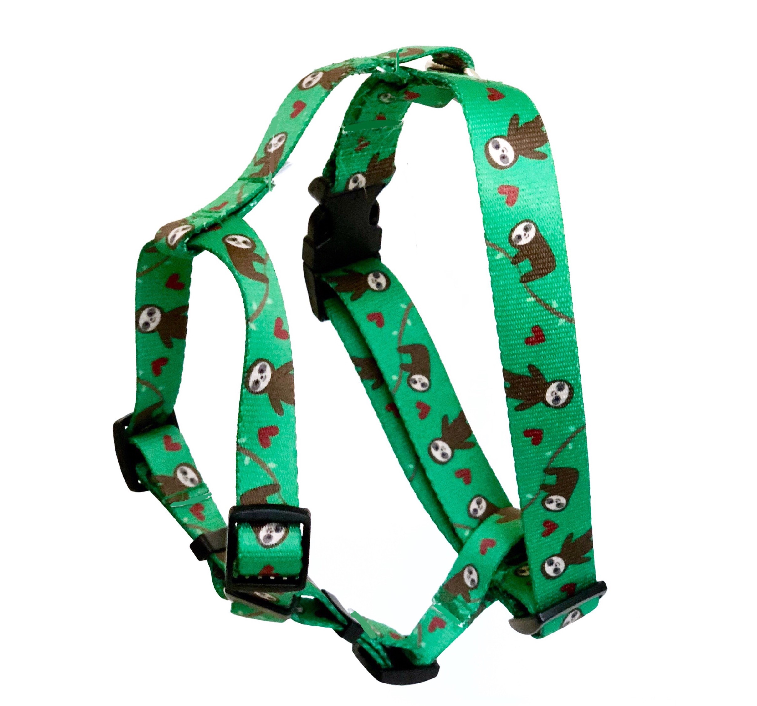 photo of a dog harness and leash set in beach print by FearLess Pet
