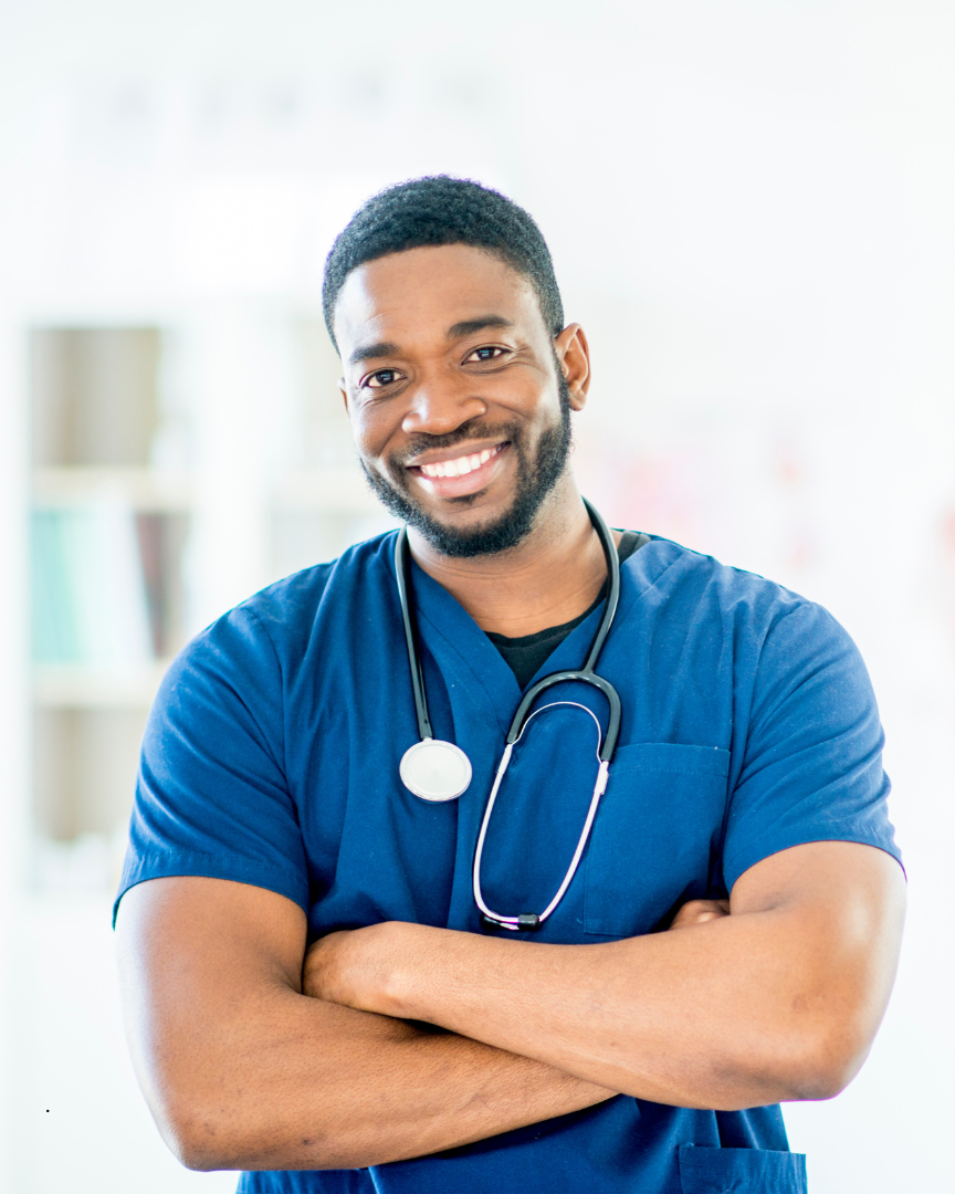 Male Nurse Smiling. CME Course - Speak My Culture: