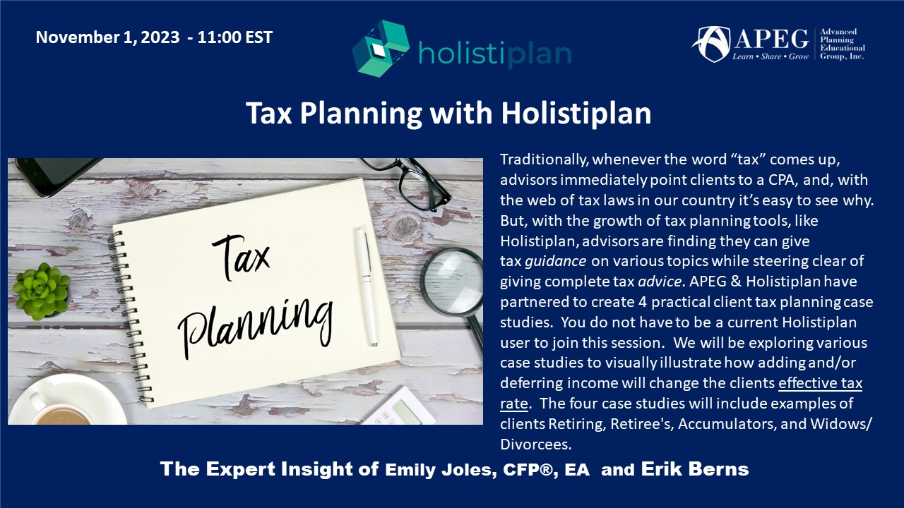 APEG Tax Planning with Holistiplan