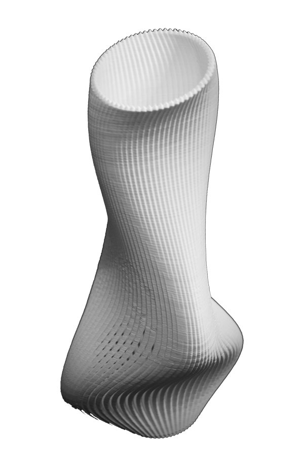3D printed vase close up shot