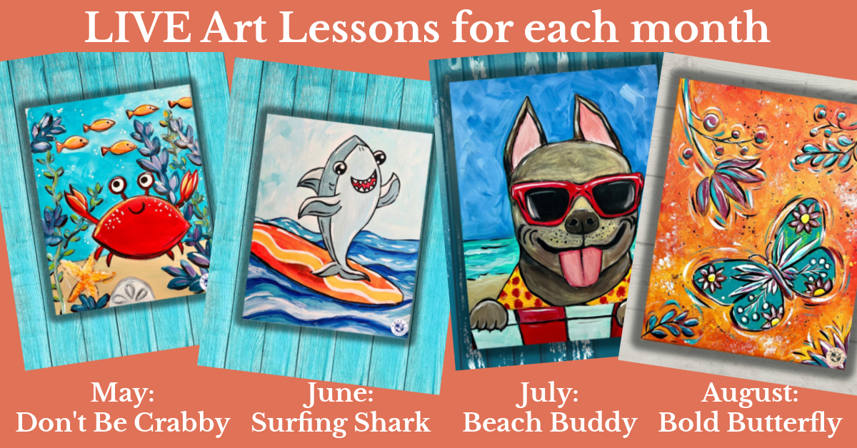 MIOH+ Live Art Lessons for Each Month May - August 2024 