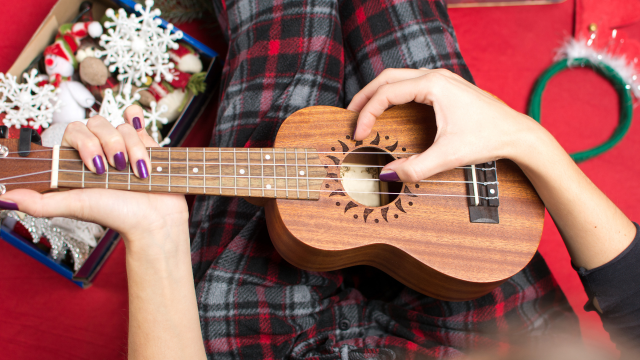 playing ukulele christmas