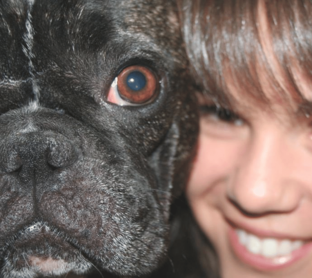 Lola a French Bulldog and her human sister. Lola died at only 5 years old because of a brain tumor. The grief her sudden and premature death caused was a pain like no other and inspiration for our grief work. 