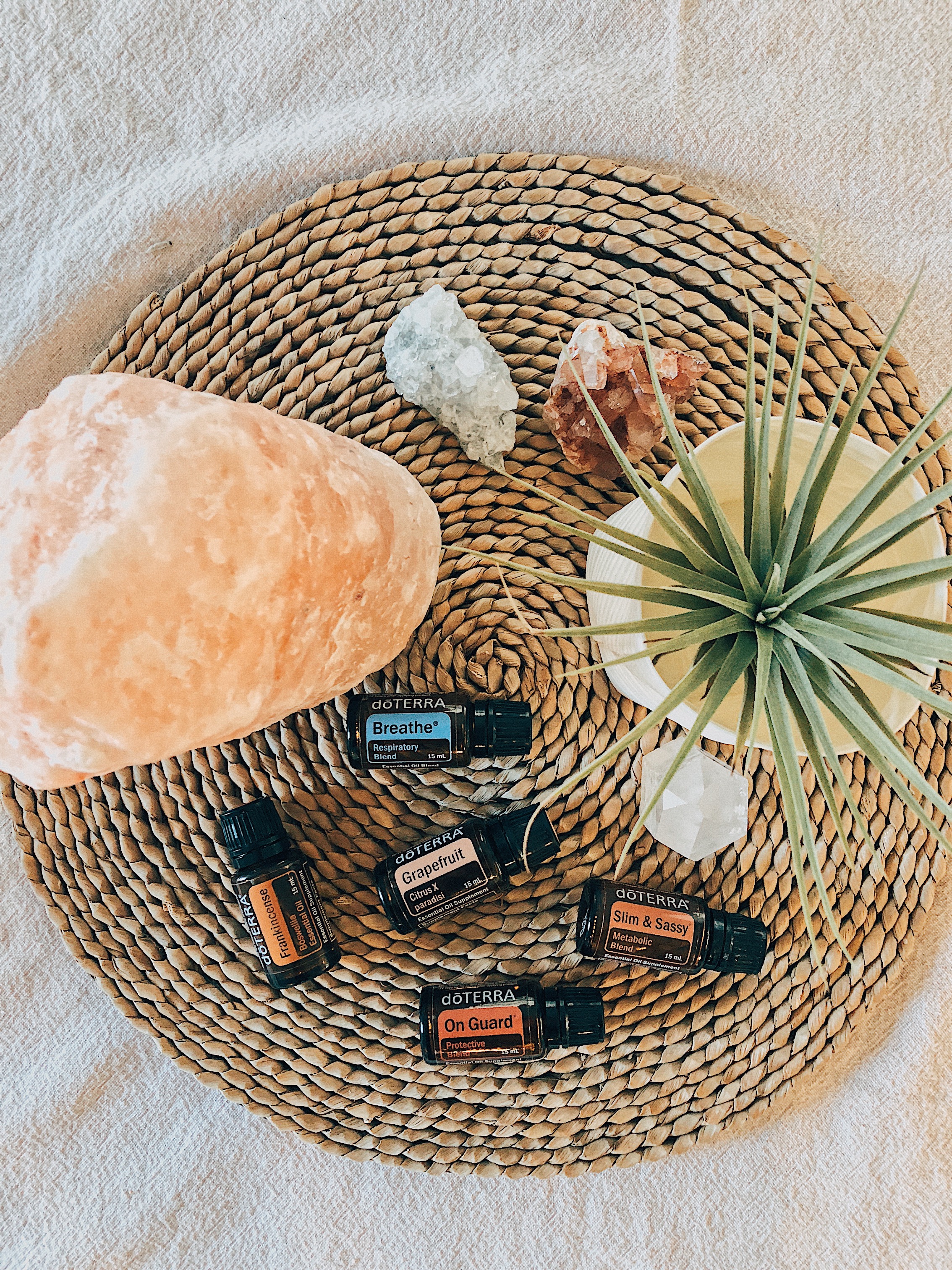 crystals and doterra essential oils