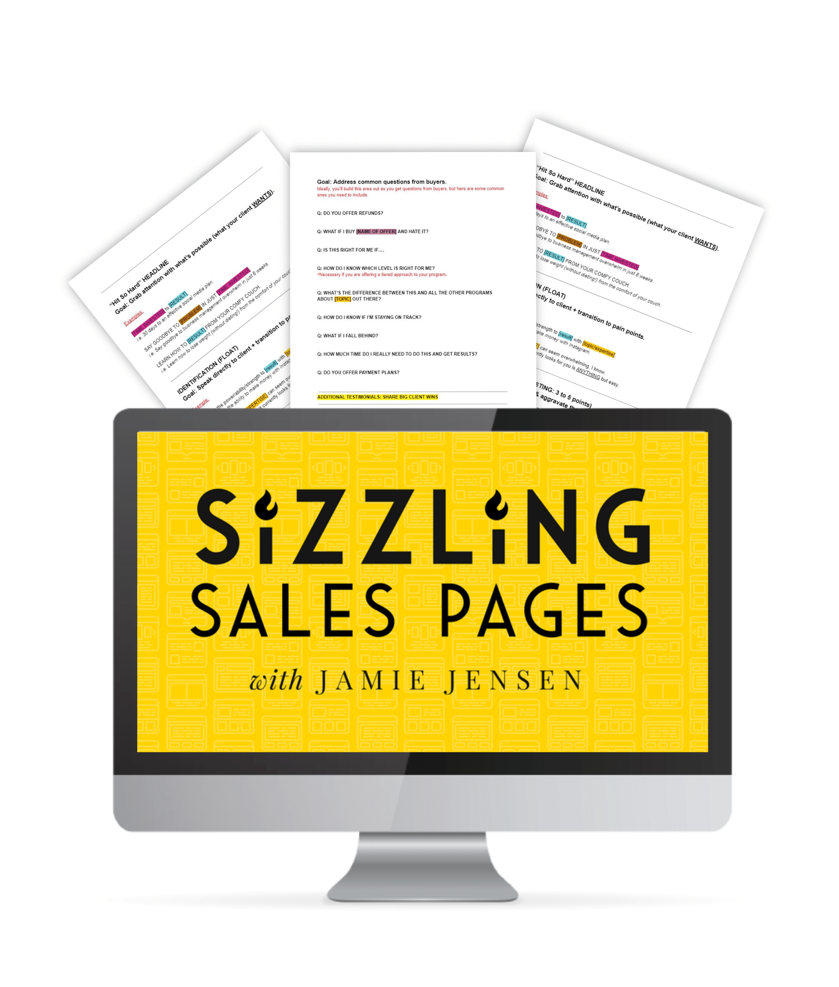 A mockup of what you get in Sizzling Sales Pages