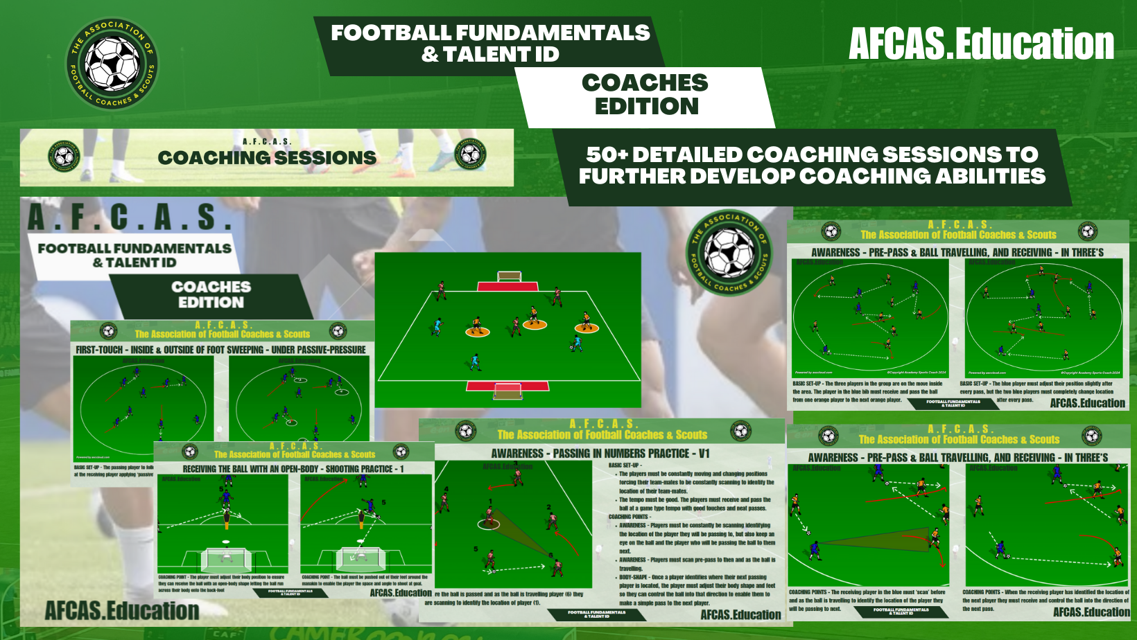 OVER 50 DETAILED COACHING SESSIONS WITH DIAGRAMS AND VIDEOS TO AID COACH DEVELOPMENT