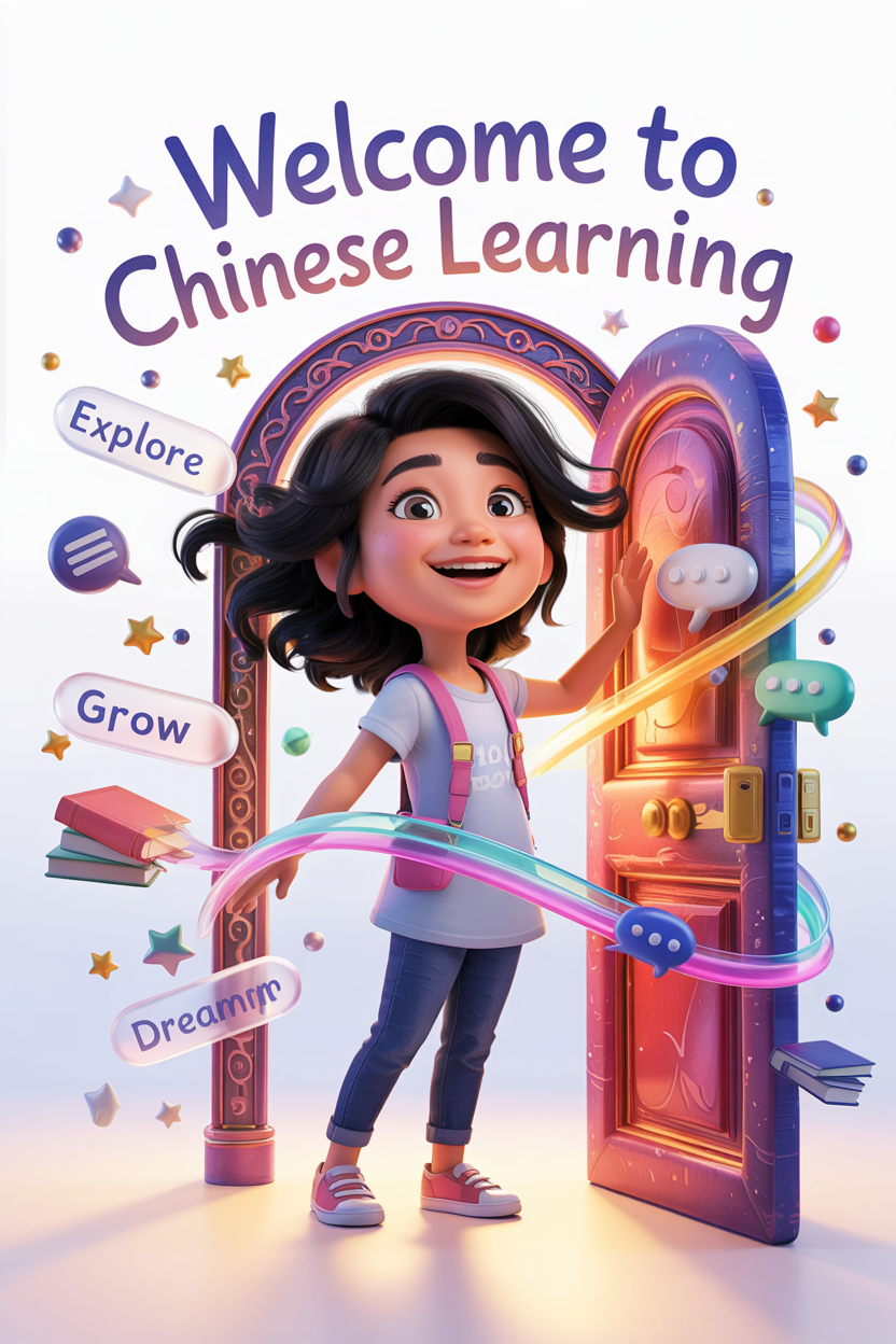 A student practicing Chinese conversation in a café scene – 学生在咖啡馆练习中文对话