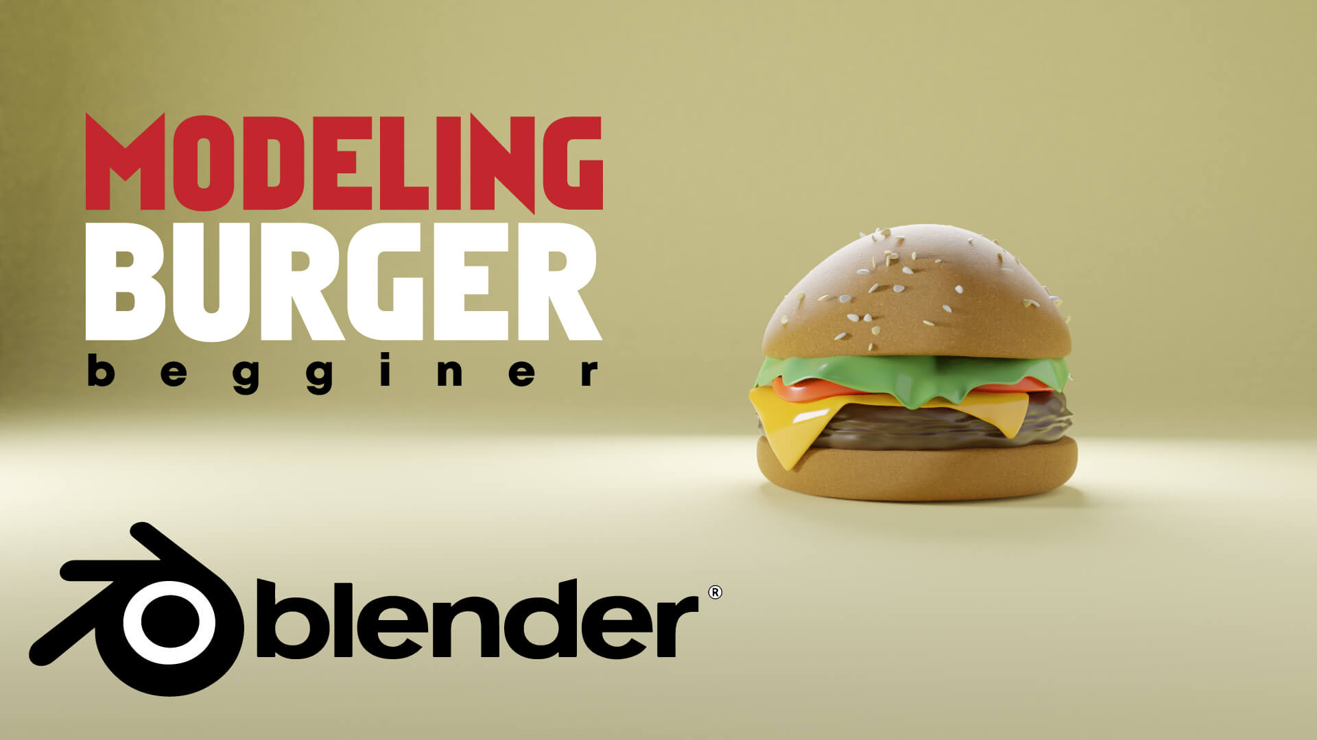 3D Model Burger Blender Course Academy