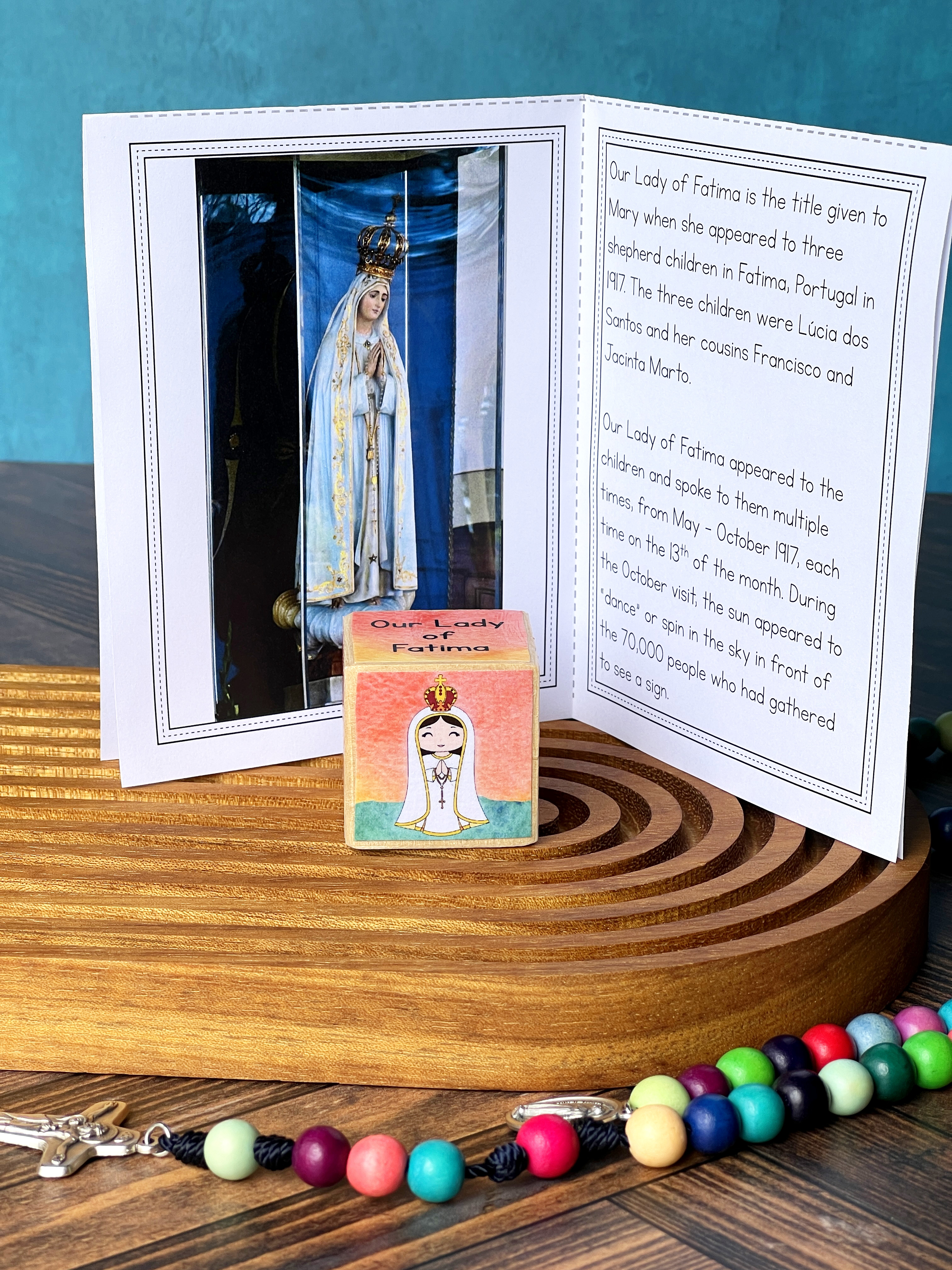 Our Lady of Fatima Saint Block Craft and Saint Mini Book