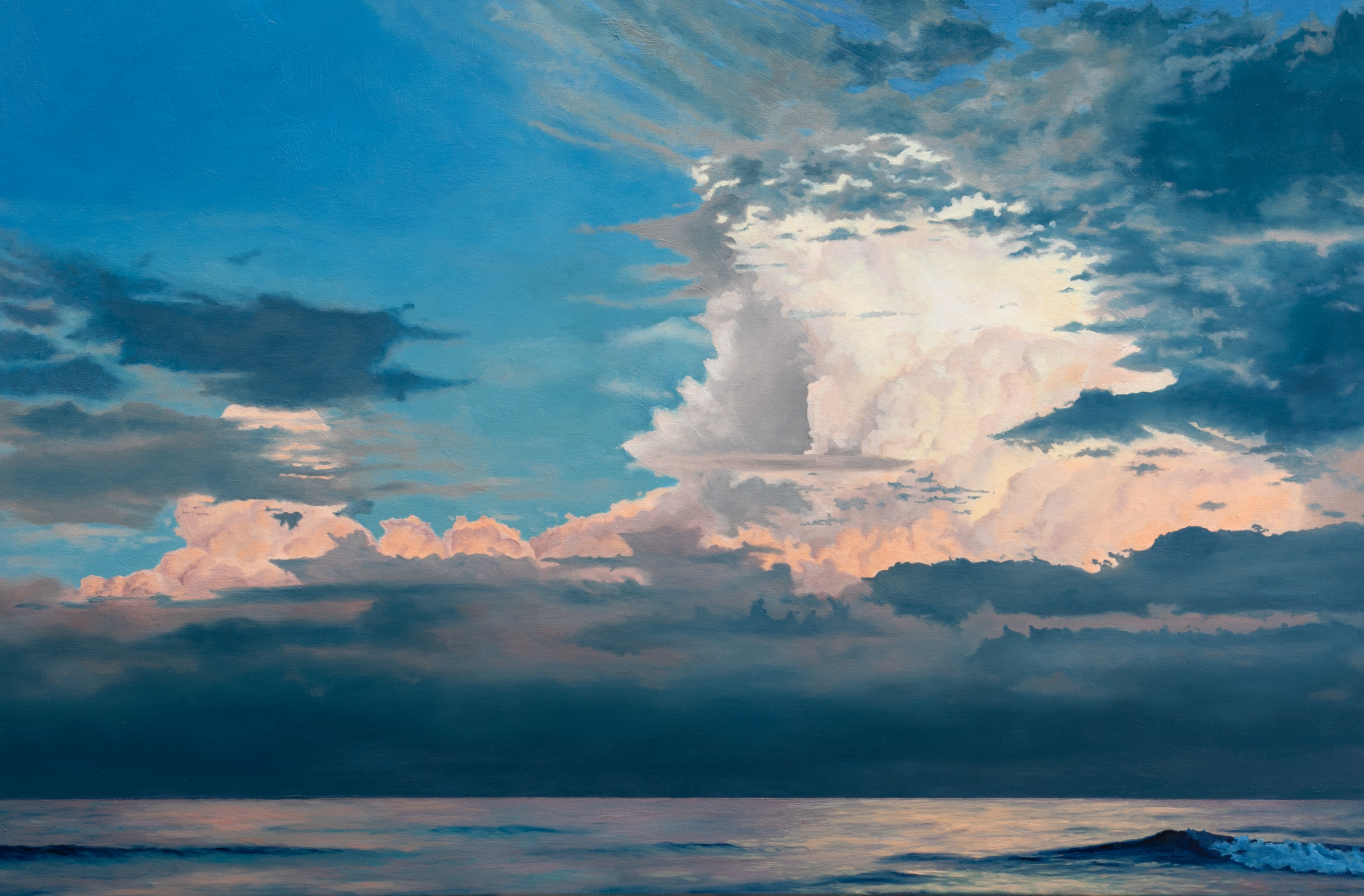 Oil painting of a cloud landscape, testimonial from student, Elizabeth Miller of RL Caldwell Studio