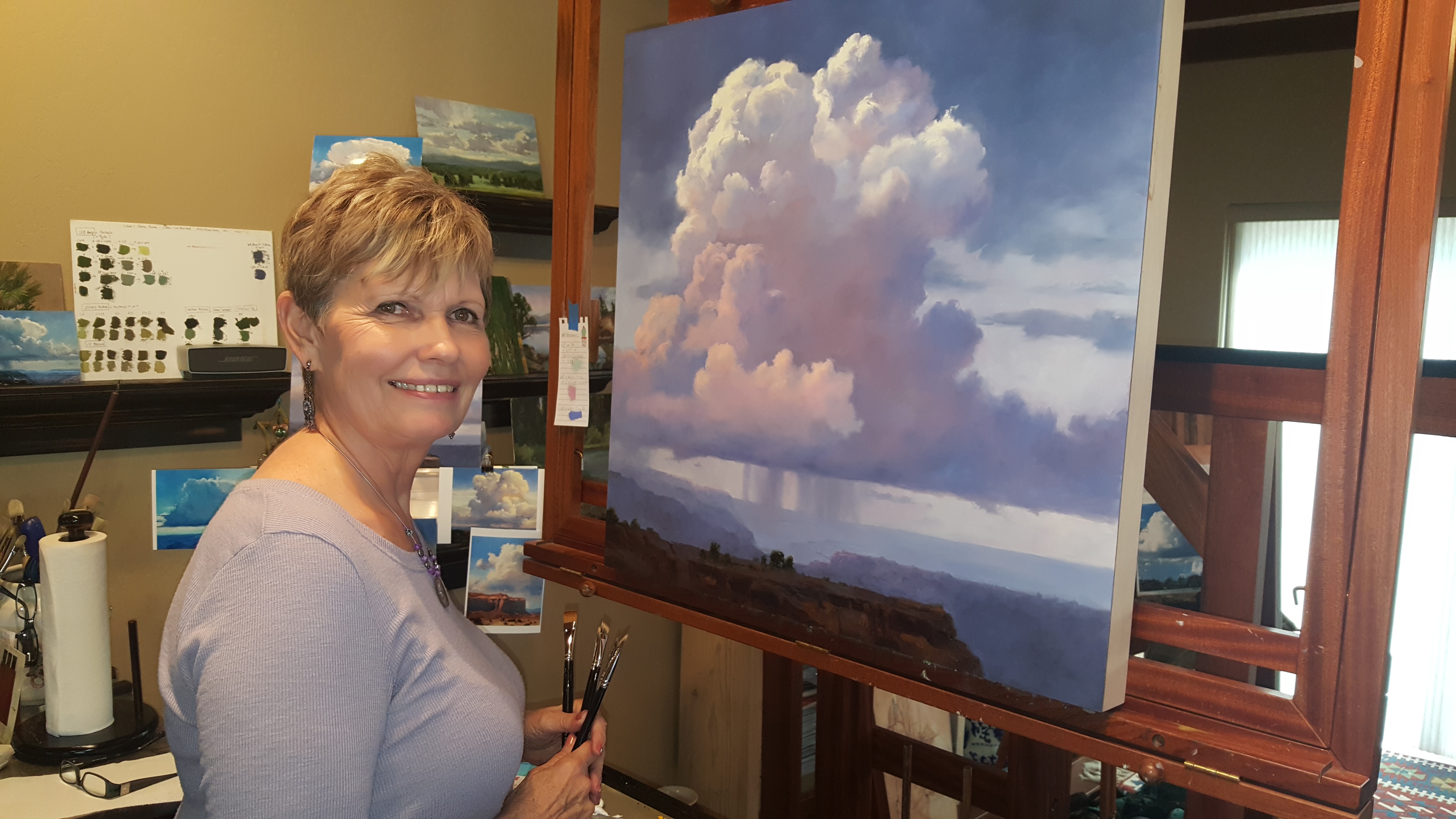 Painting thunderhead clouds in oils