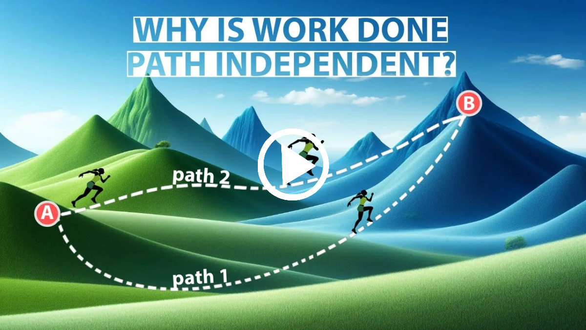 a runner taking 2 different paths to explain the idea of work done is path independent for conservative forces