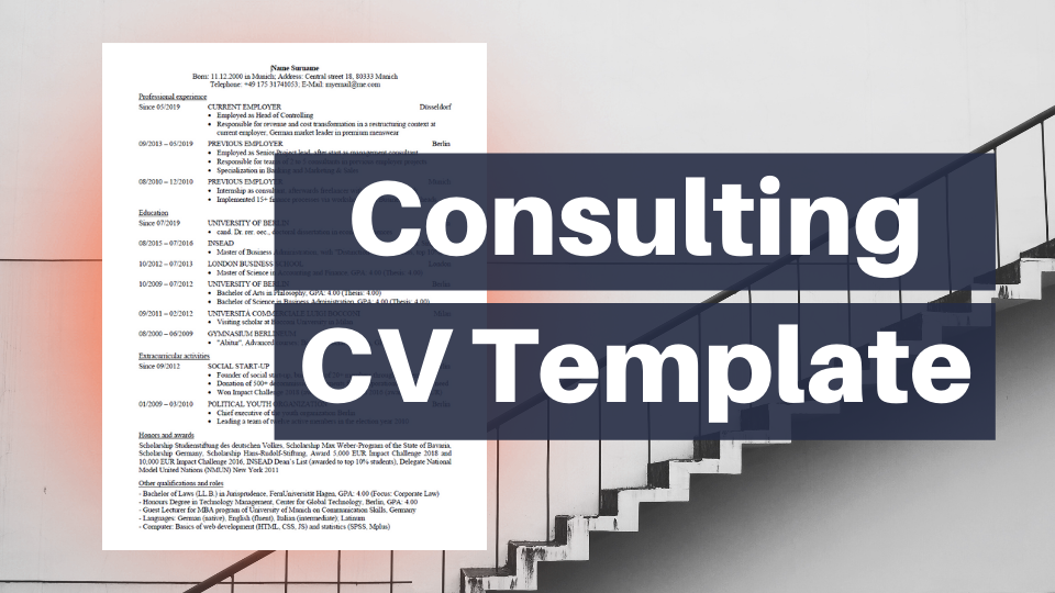 Consulting CV Template