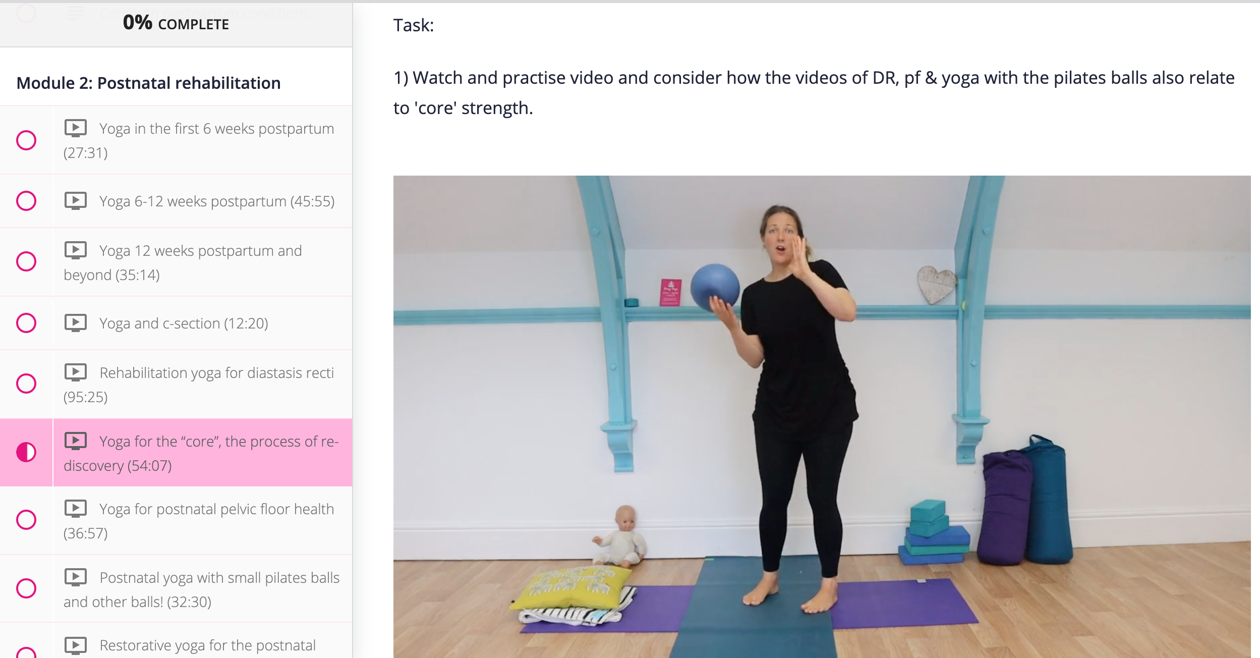 Postnatal yoga online course