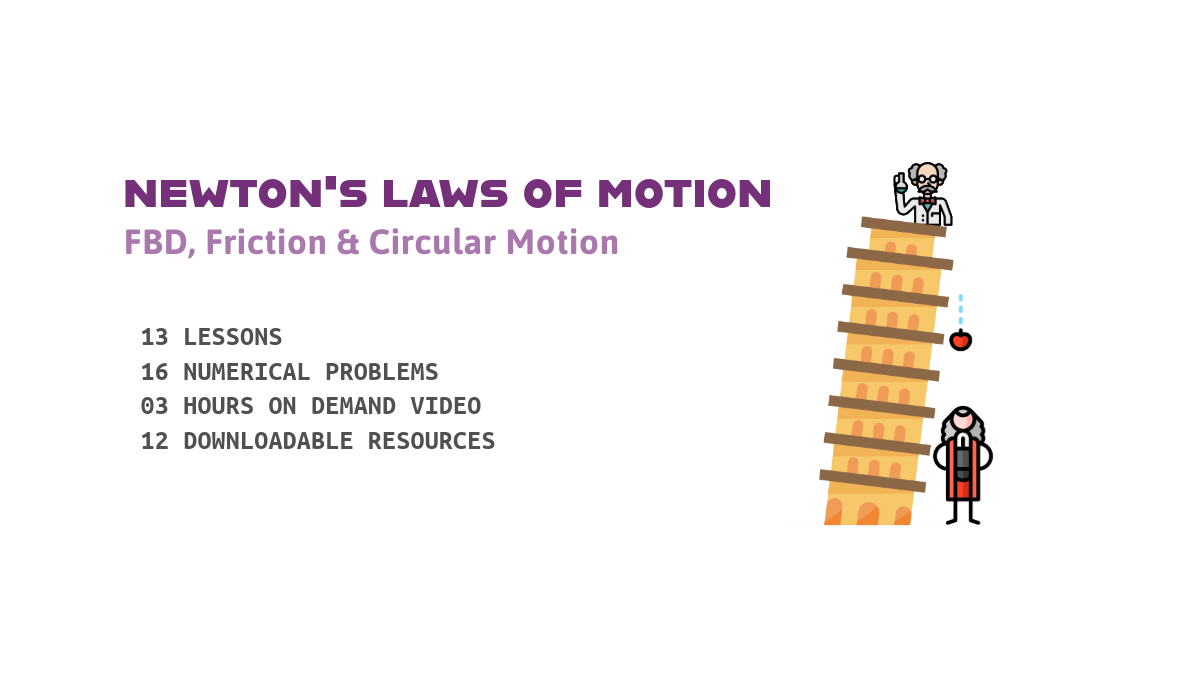 Newtons laws of motion e-course for Class 11, AP Physics, and exams like IIT JEE  NEET